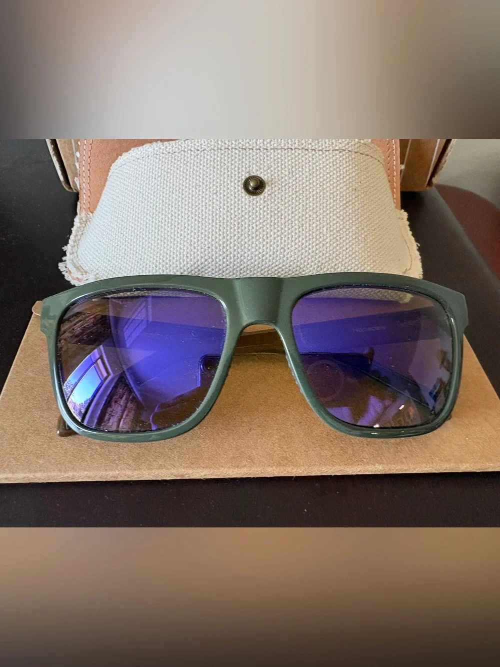 NEW Bajio Hopedale Sunglasses Gray Gloss w Violet Mirror Polarized Glass Lenses